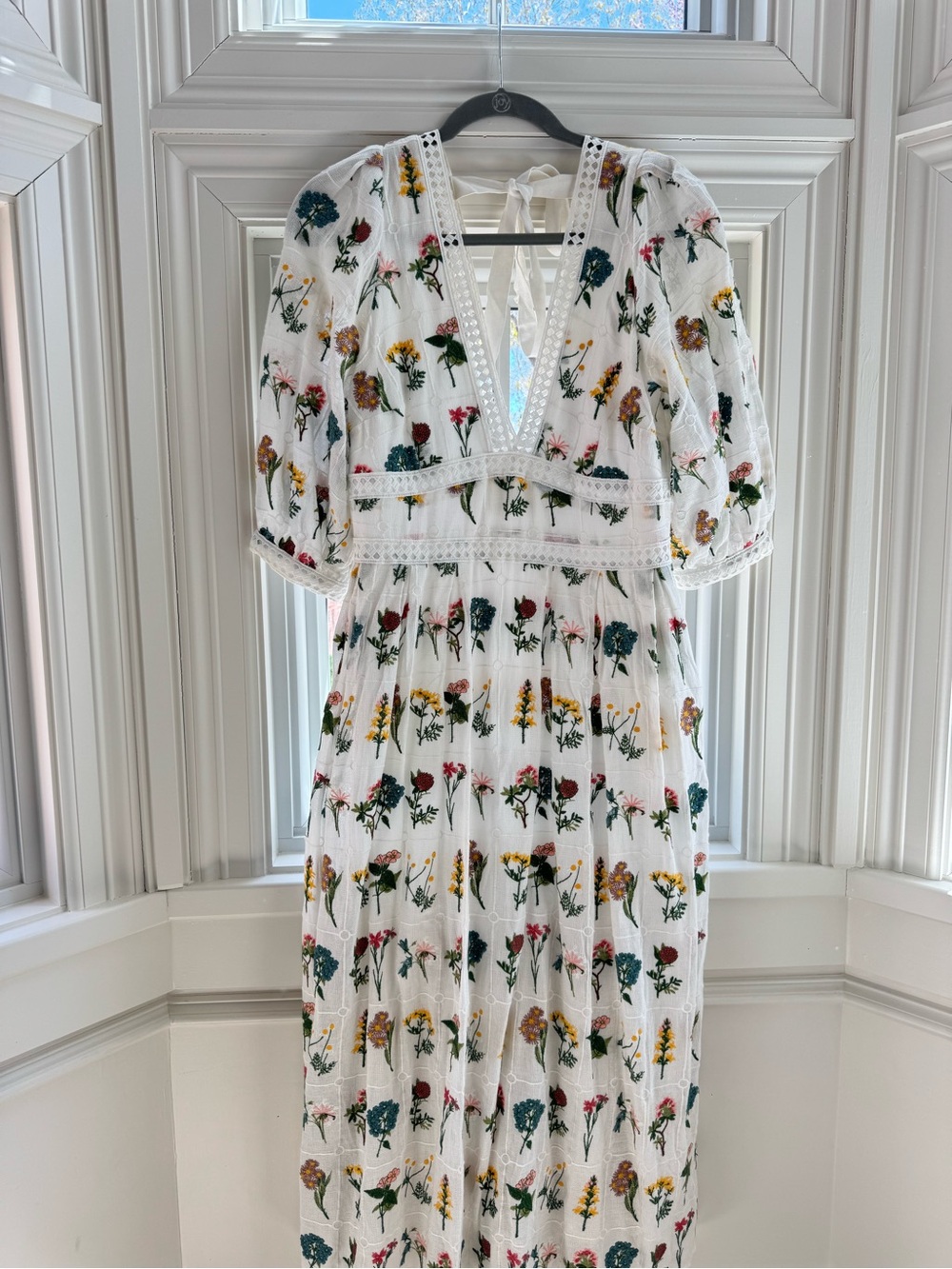 Anthropologie Carla Embroidered Maxi Dress